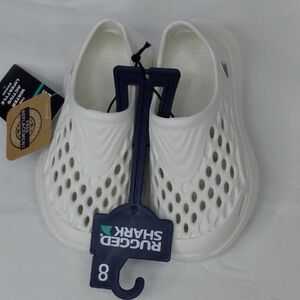 Rugged Shark Kids White Water Shoes Sz 8 Toddler